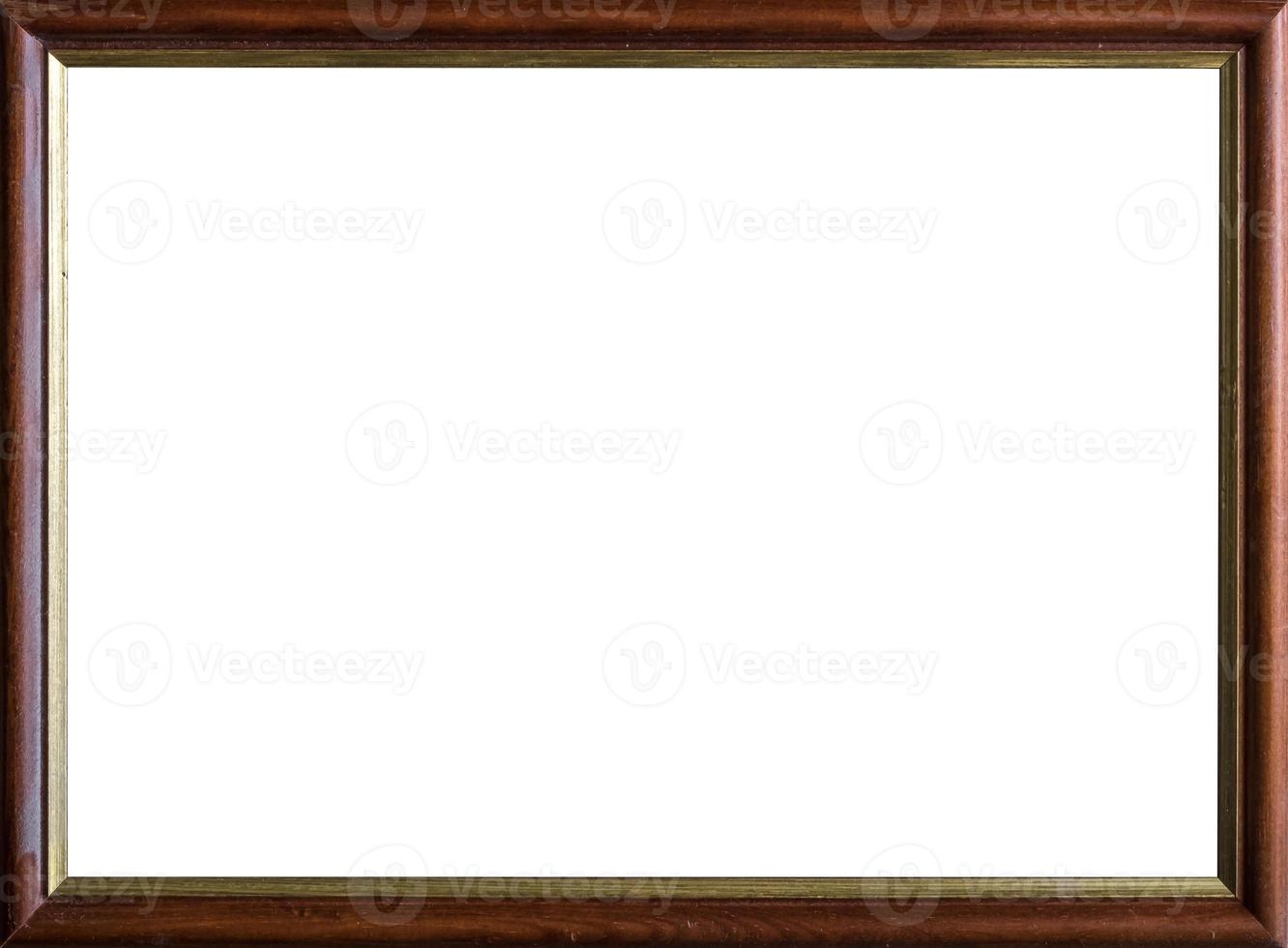 classical vintage wooden frame with copy space without passe-partout isolated inside photo