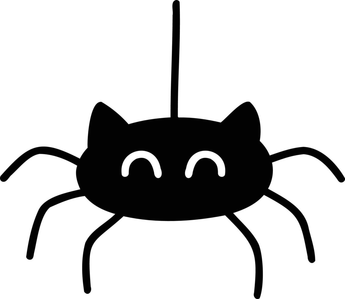 Hand Drawn spider shadow illustration vector