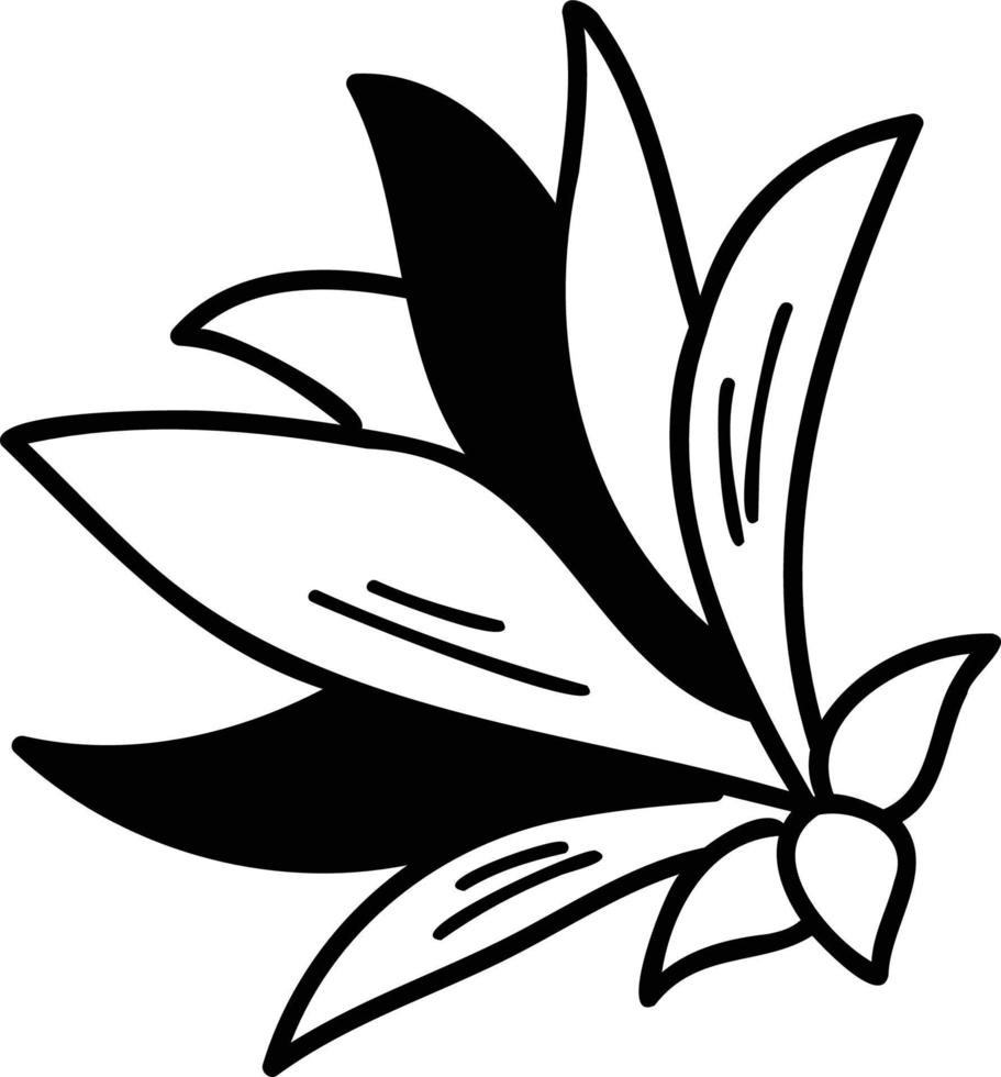 dibujado a mano flores y hojas ilustración vector