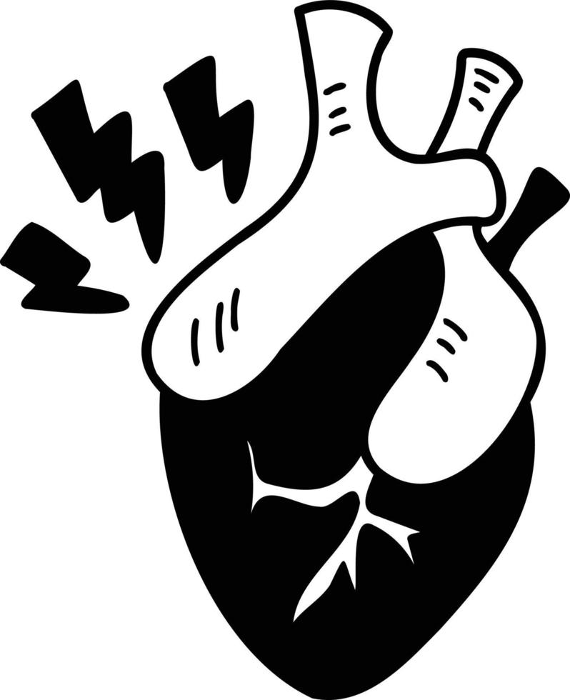 Hand Drawn punk style heart illustration vector