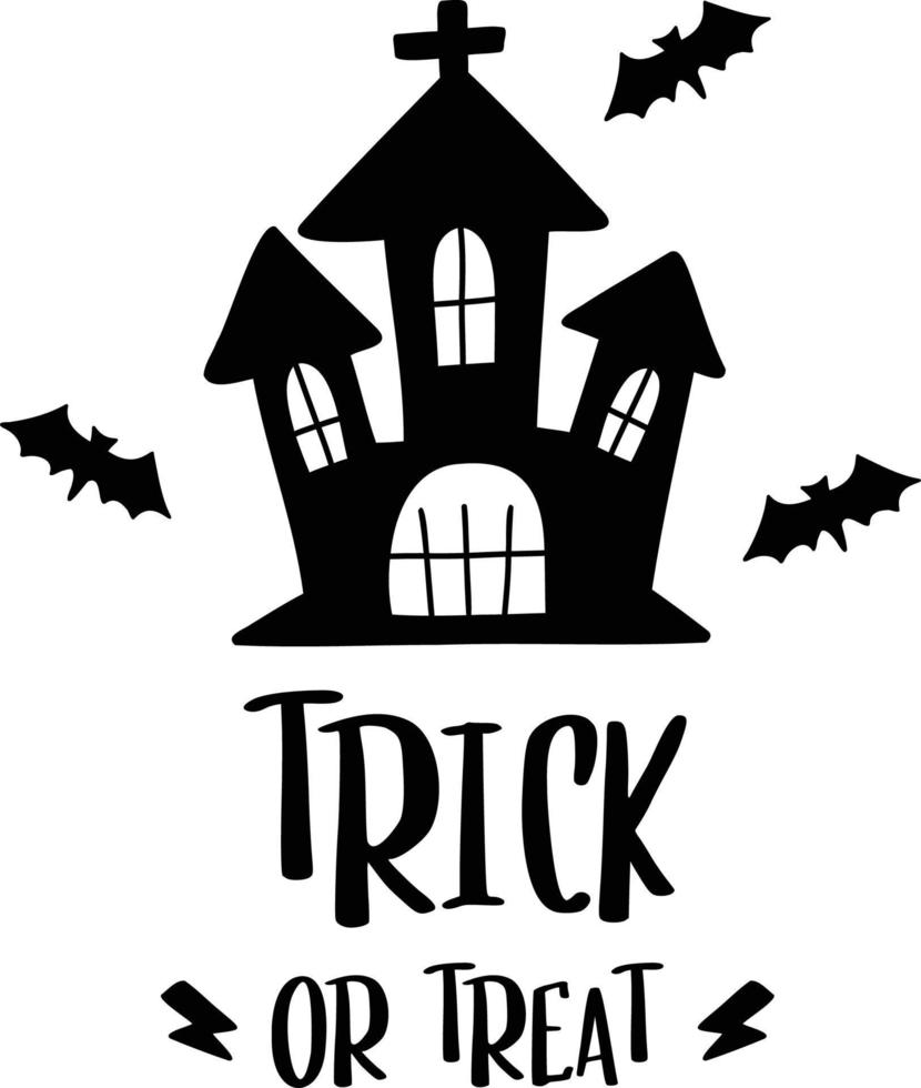trick or treat lettering illustration vector