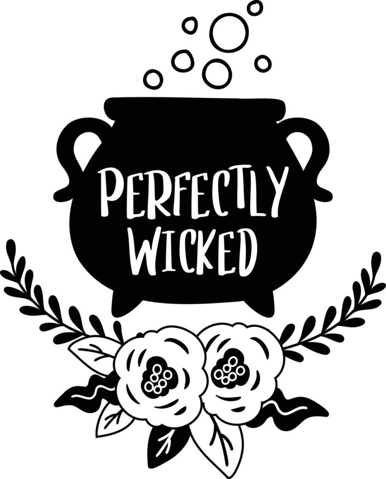 perfectly wicked lettering illustration vector