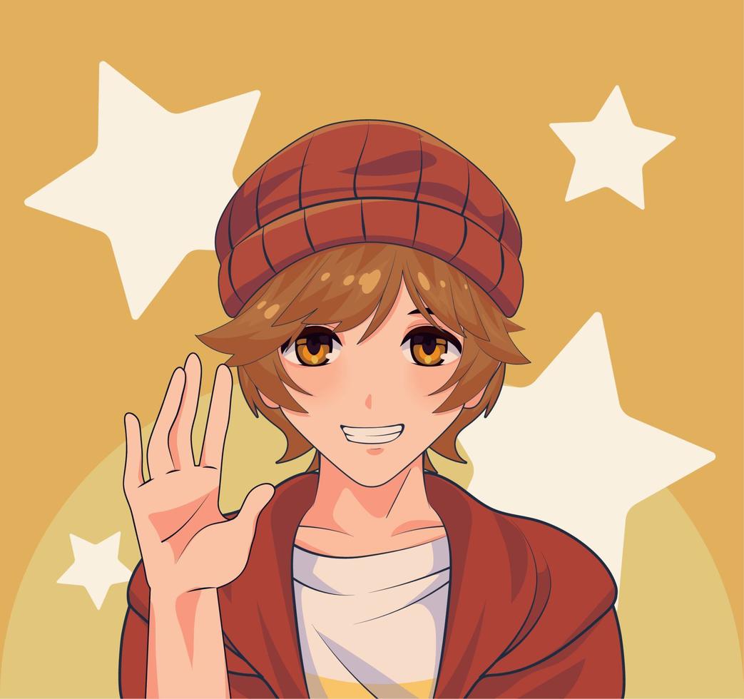 anime boy avatar vector