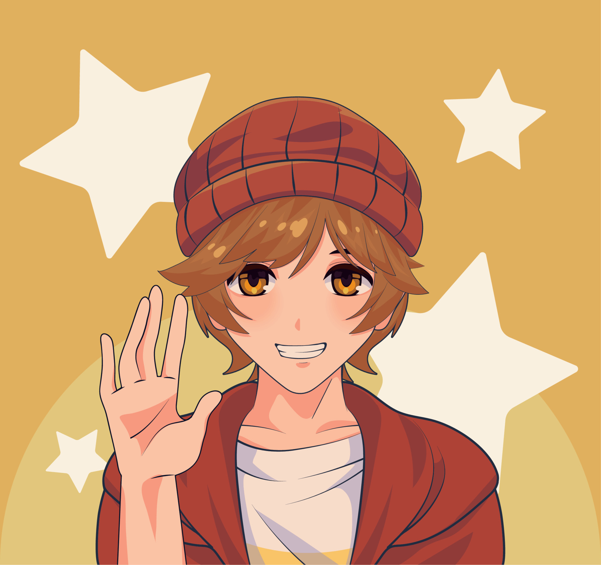 Premium Vector  Anime boy or man cartoon icon