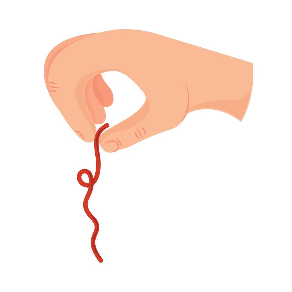 hand with red thread icon vector