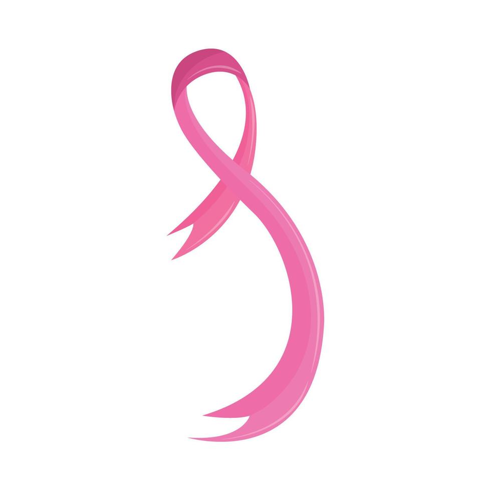 breast cancer, curl ribbon vector