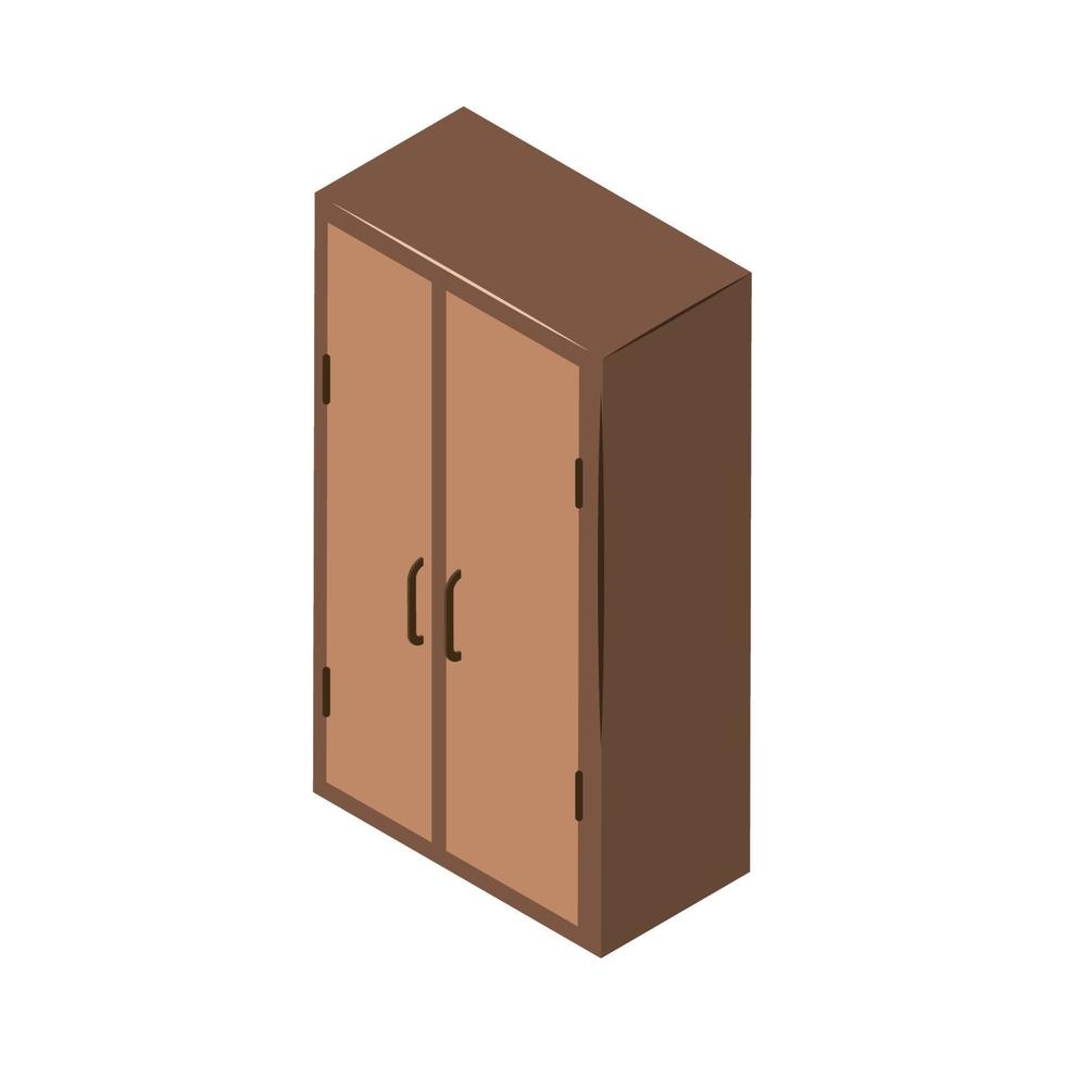 wooden wardrobe furniture vector