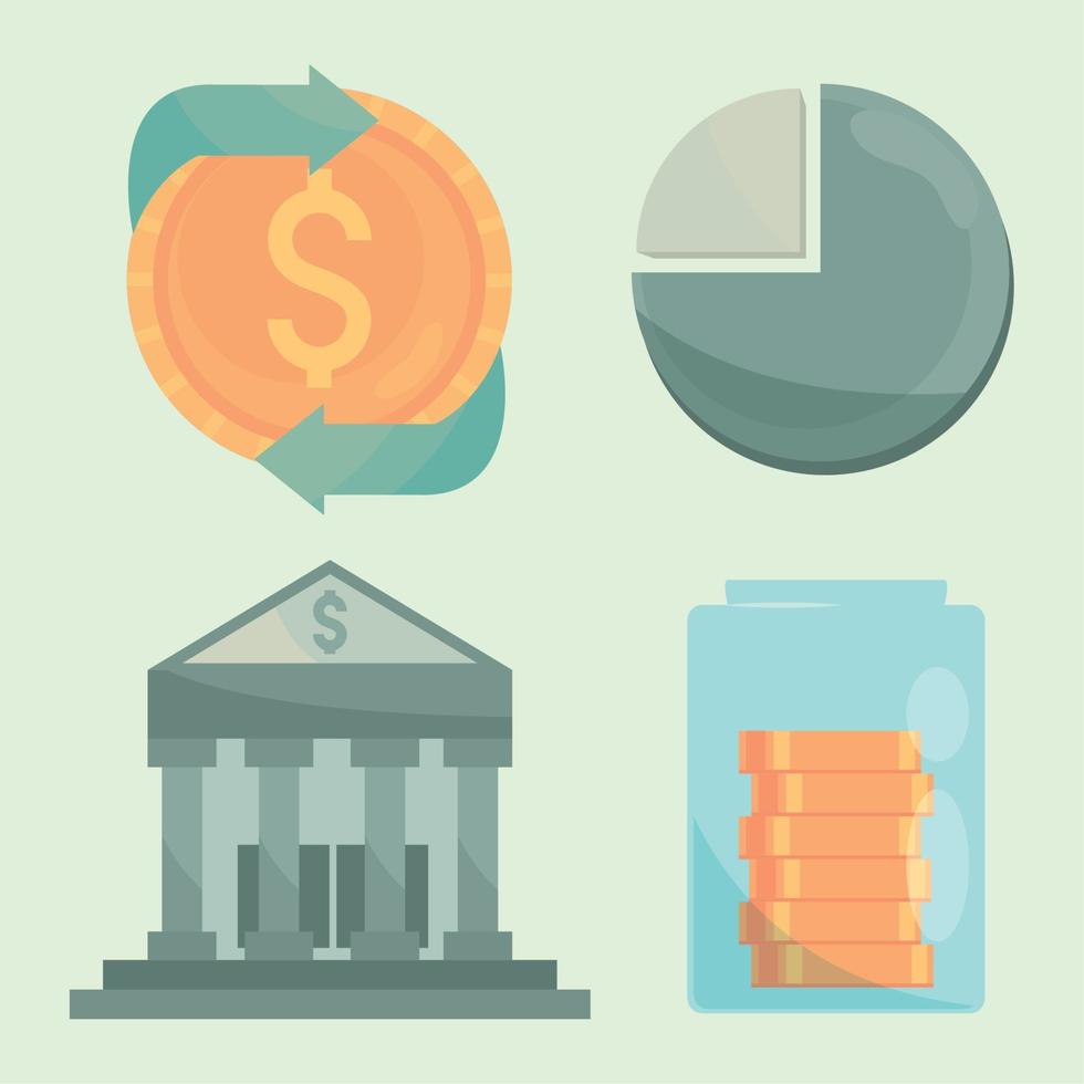 money income icon set vector
