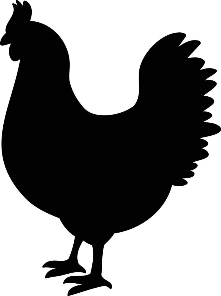 Hand Drawn chicken silhouette illustration vector