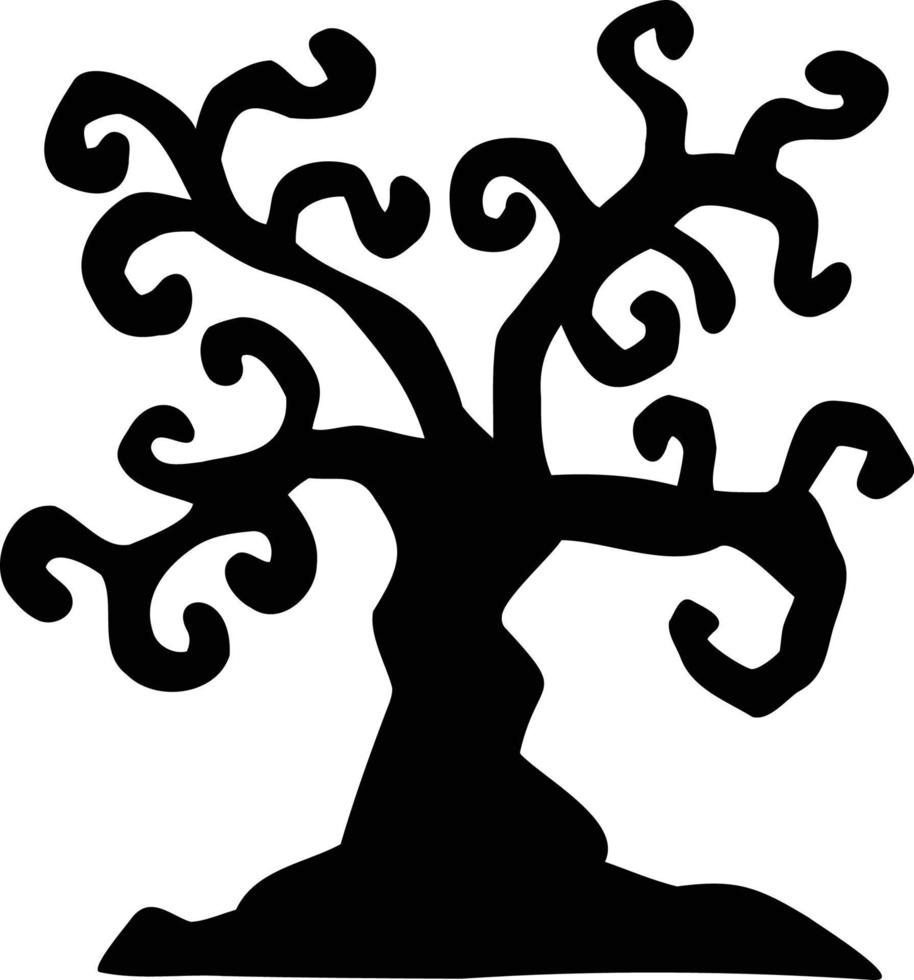 Hand Drawn halloween tree illustration vector