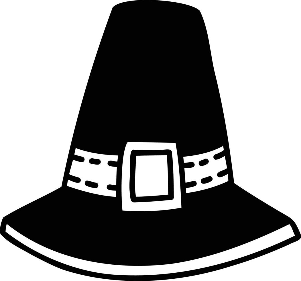 dibujado a mano ilustración de sombrero de acción de gracias vector