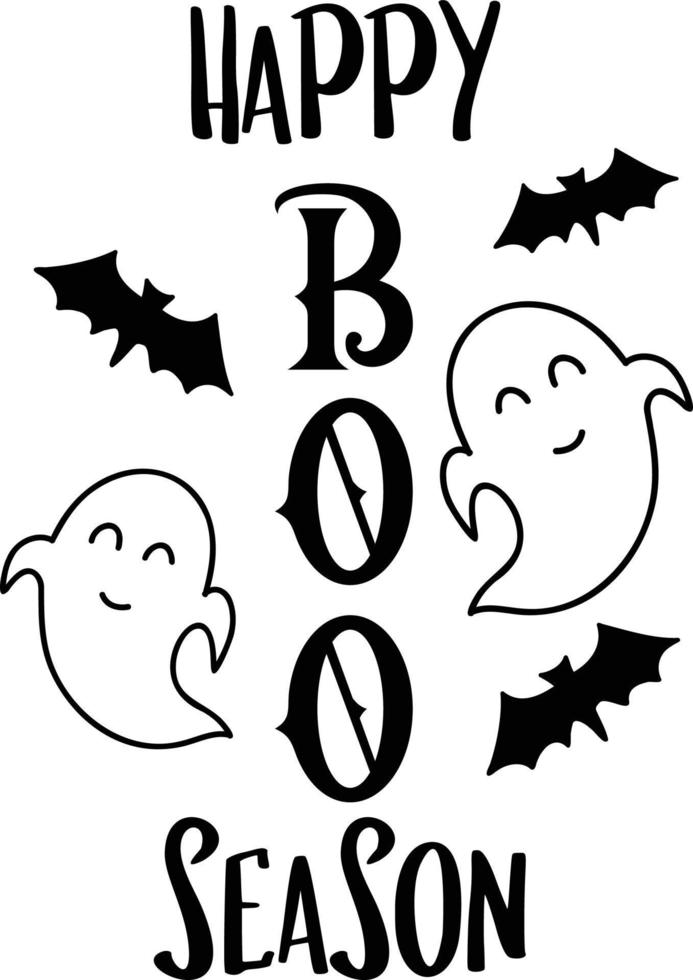 happy boo season lettering illustration vector