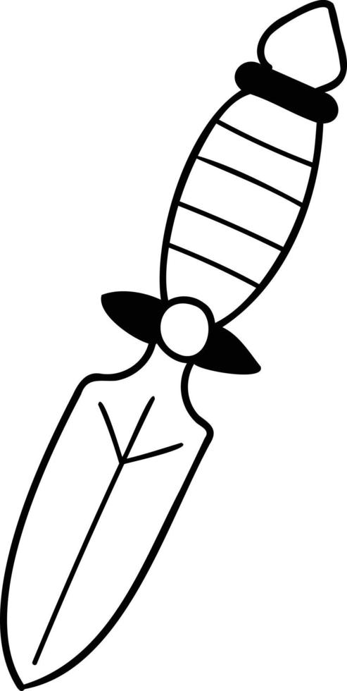 Hand Drawn dagger illustration vector