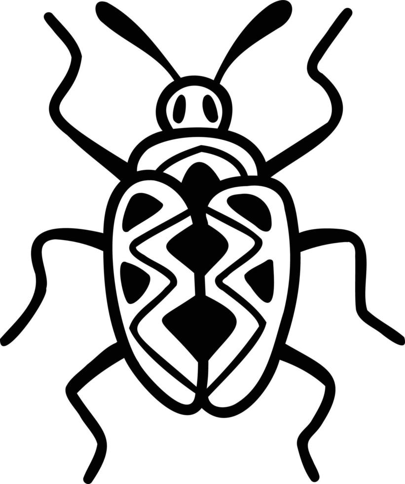 dibujado a mano ilustración de insectos de estilo bohemio vector