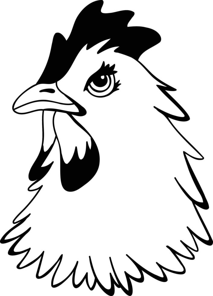 Hand Drawn chicken face illustration vector