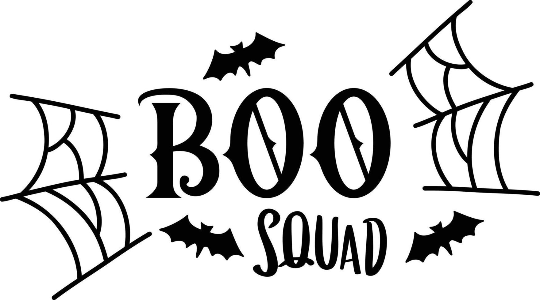 BOO squad lettering illustration vector