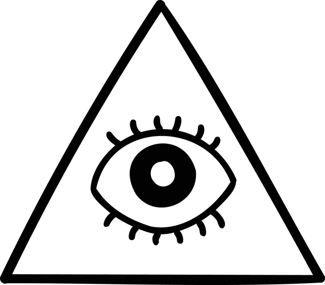 dibujado a mano ilustración de símbolo de illuminati vector