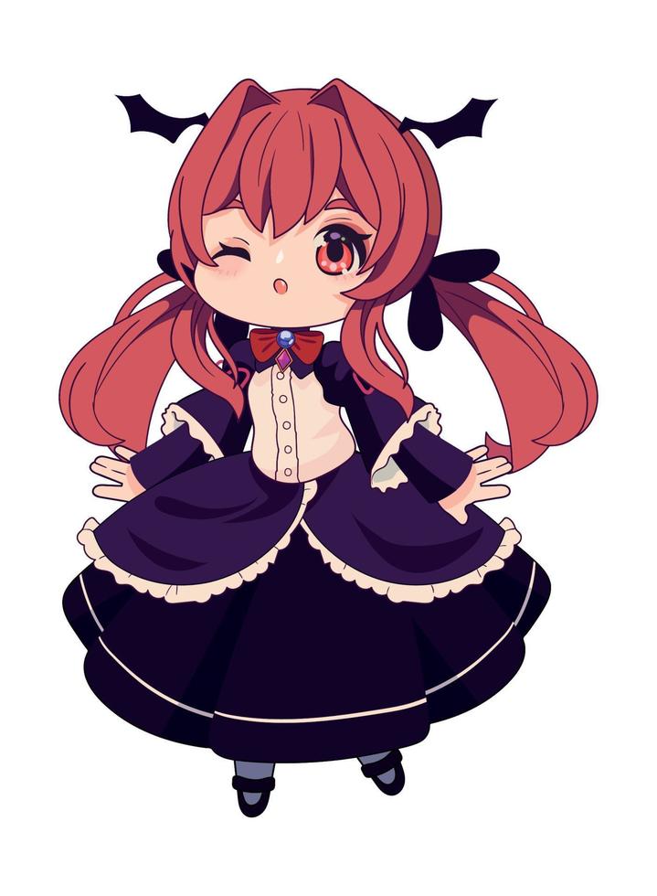 chibi girl anime vector