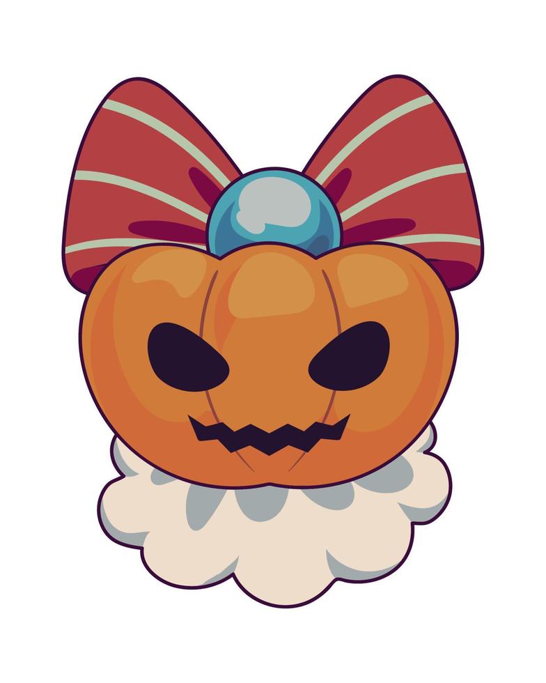 calabaza de anime con lazo vector