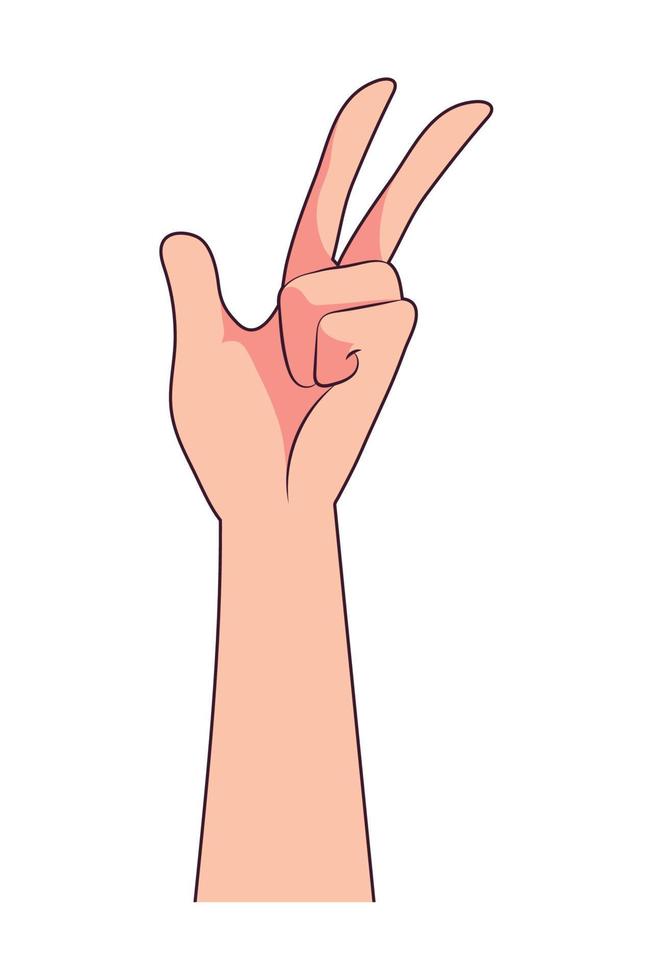 raised hand peace and love vector