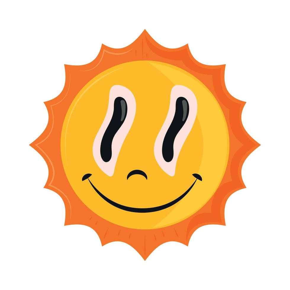 cartoon sun 90s modern vector