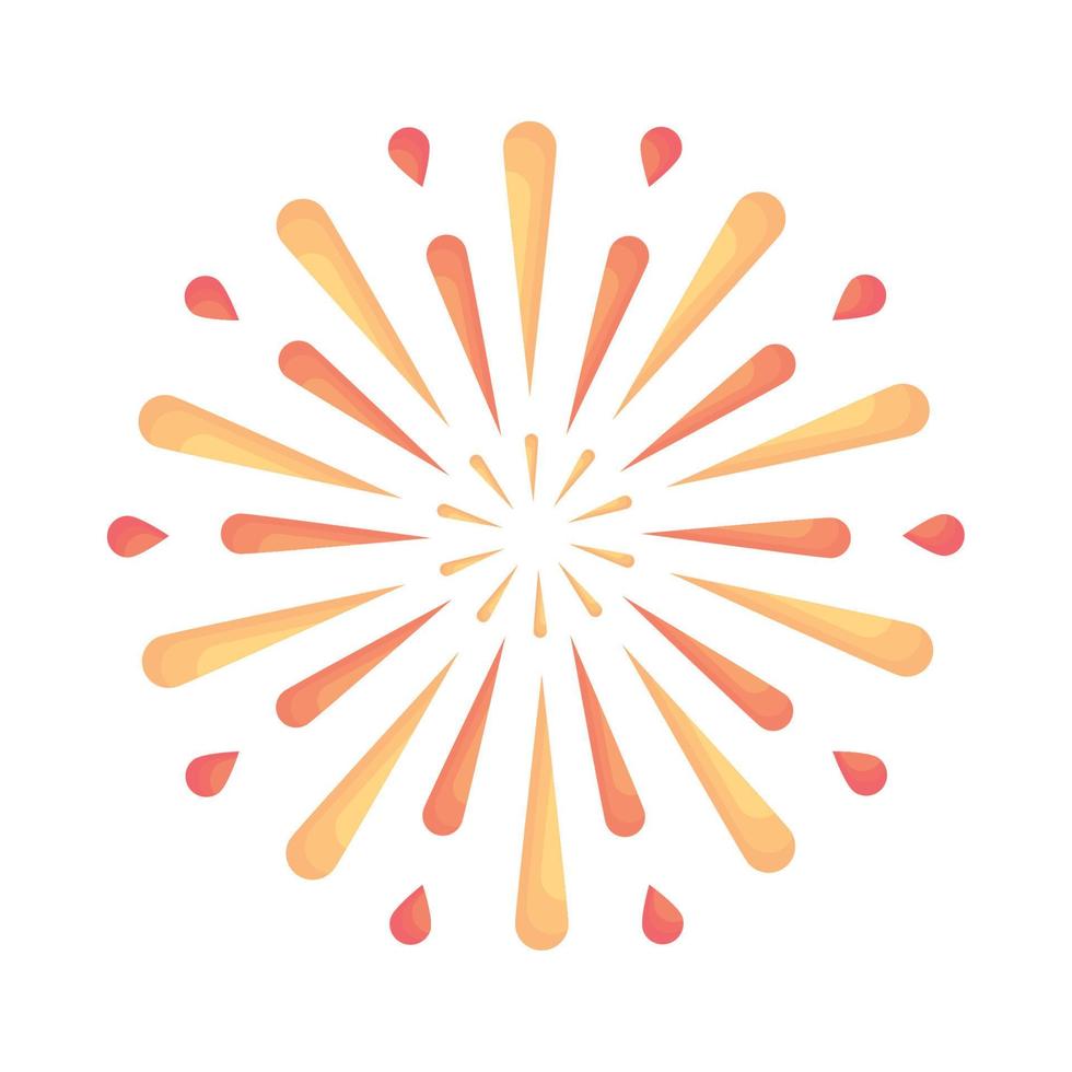 fireworks yellow and orange colors vector