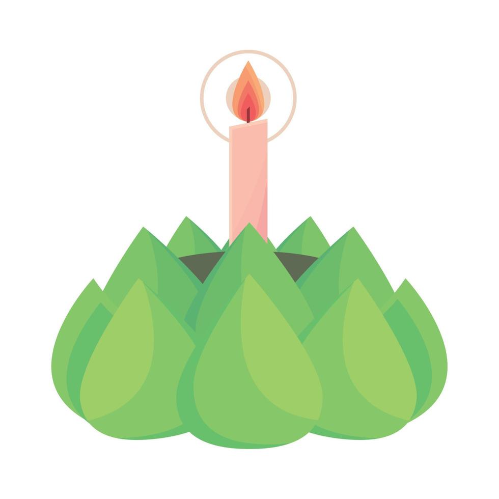 loy krathong floral candle vector