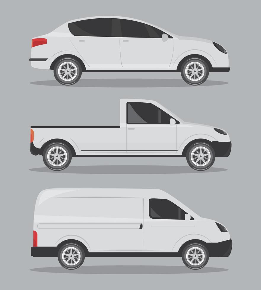 set of car mockup vector