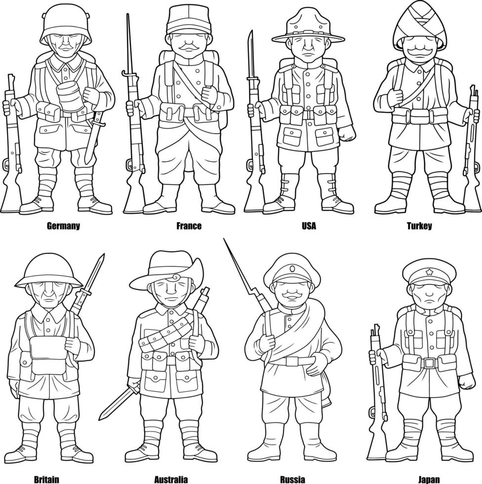 soldados de la primera guerra mundial vector