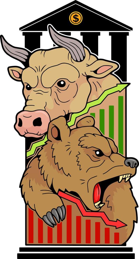 toro y oso vector