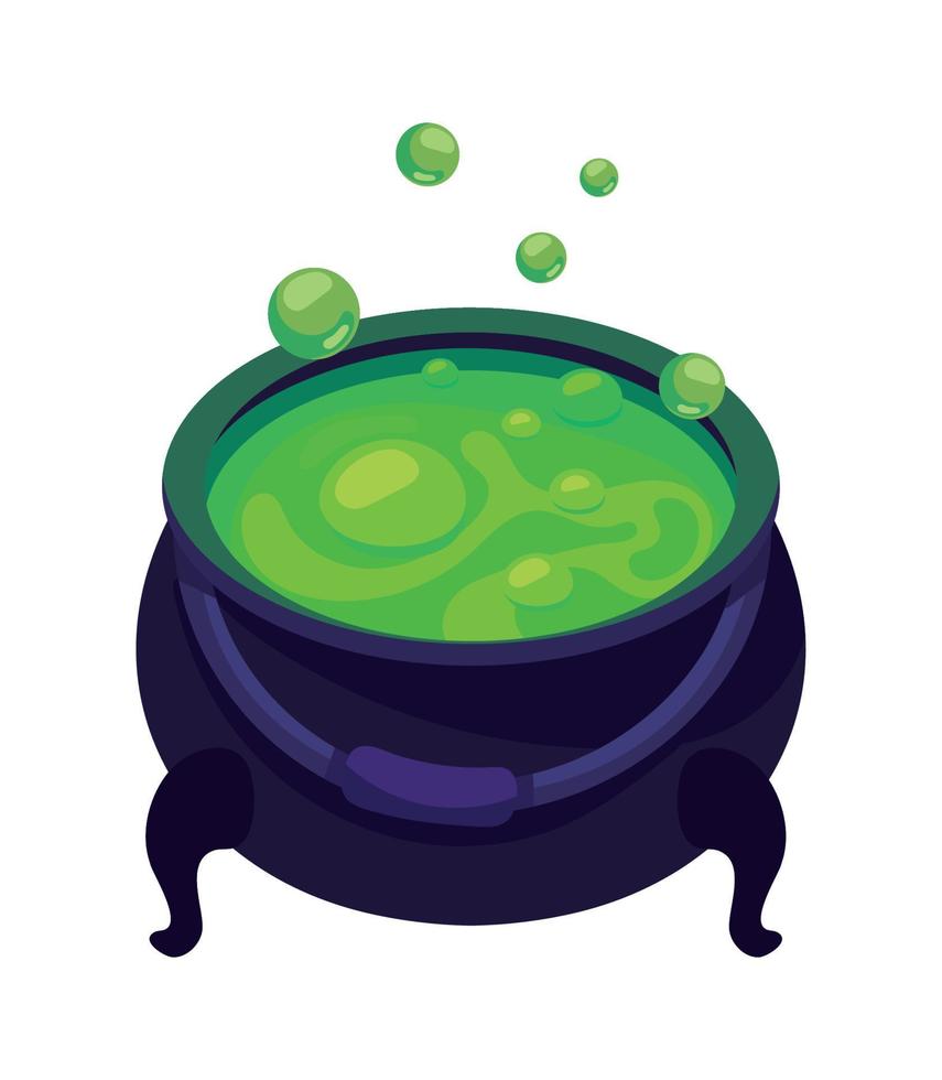 witch pot with spell vector
