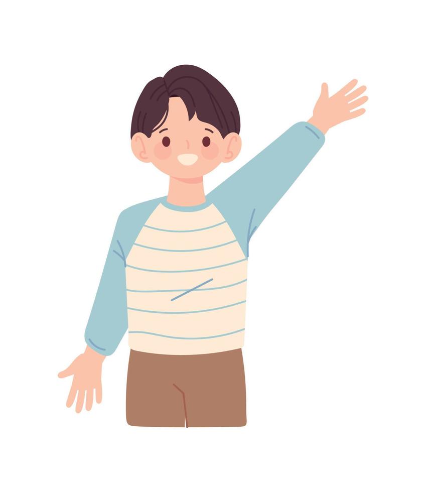 young boy korean character vector