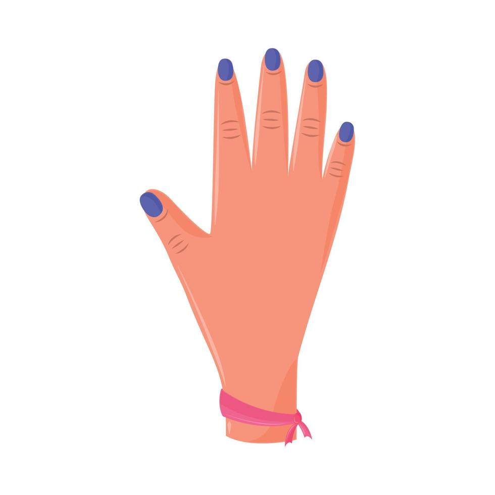 woman hand with ribbon, breast cancer vector