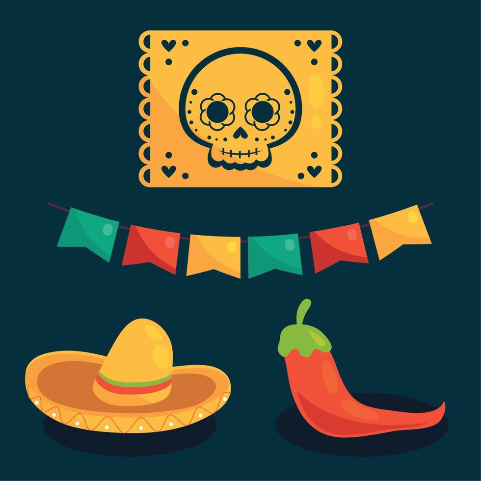 icons day of the dead vector