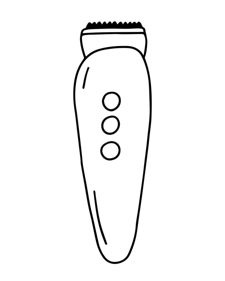 Ilustración de vector de recortador de barba de garabato. recortadora de barba dibujada a mano aislada