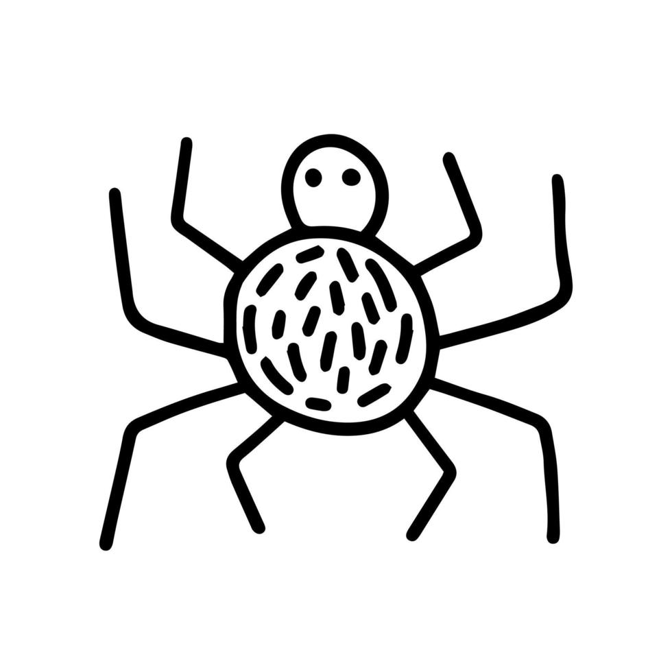 Doodle cute spider illustration. Vector hand drawn spider illustration