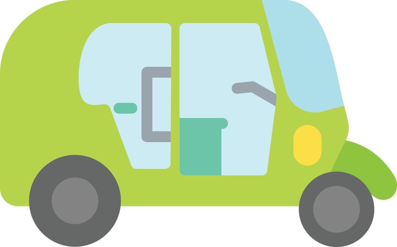 icono plano de rickshaw vector