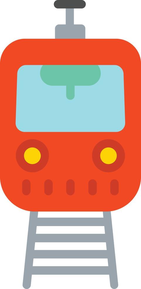 tren, plano, icono vector