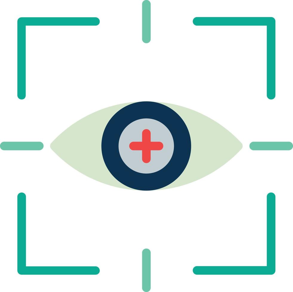 Eye Scan Flat Icon vector