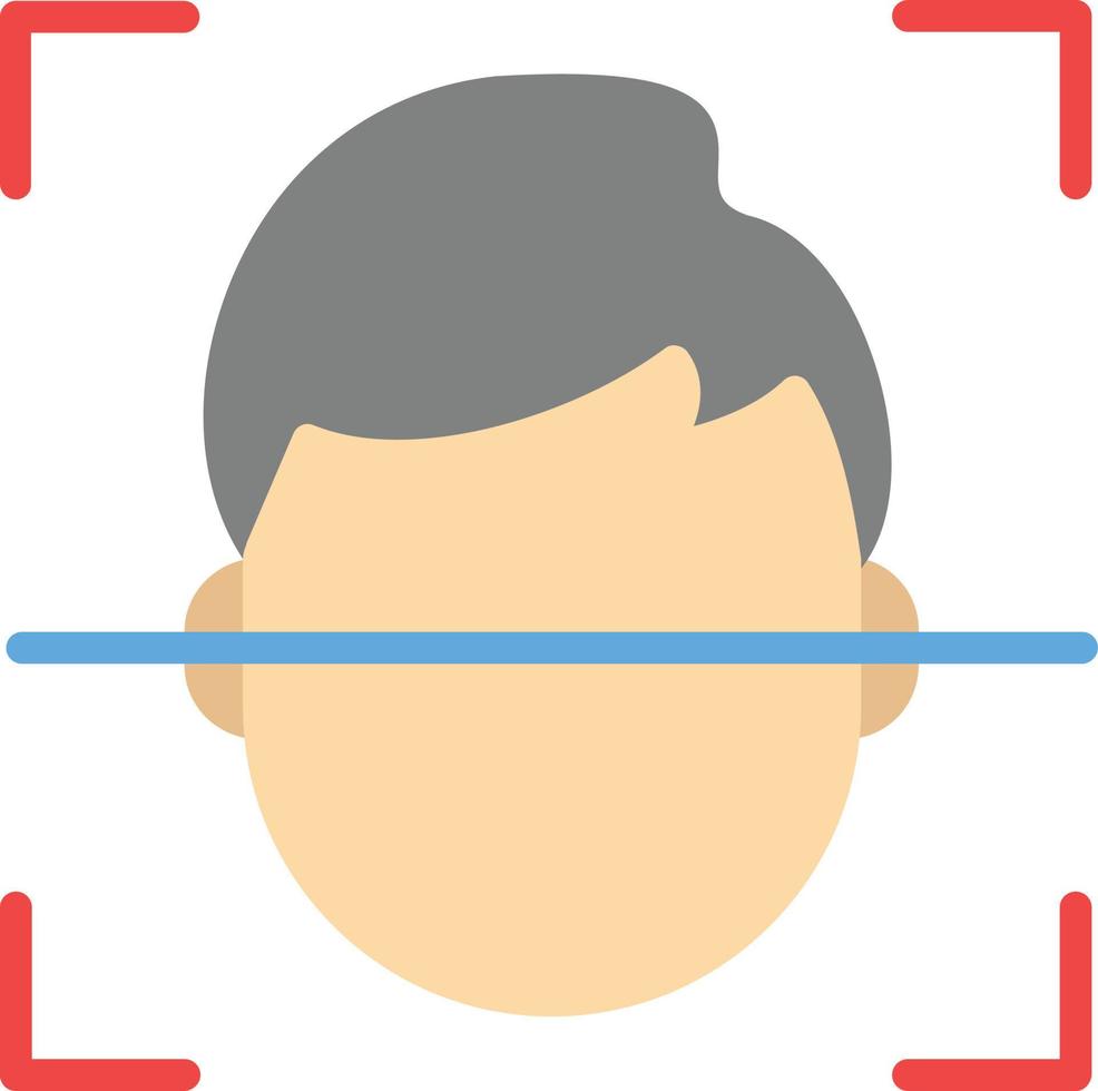 Face Scan Flat Icon vector