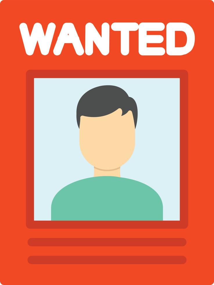 Wanted Flat Icon vector