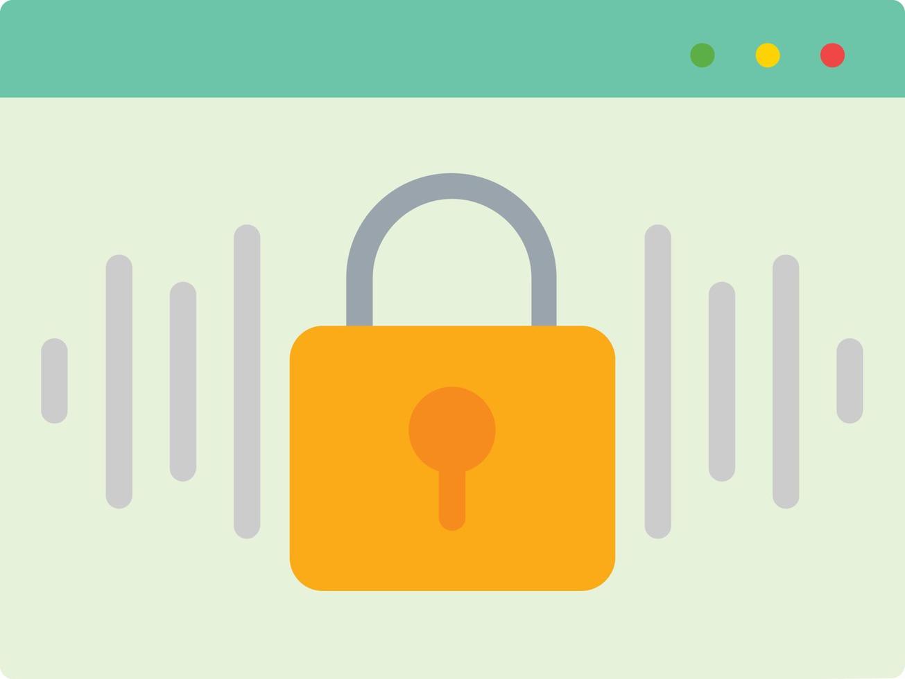 Voice Lock Flat Icon vector