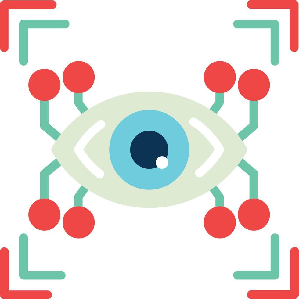 Cyber Eye Flat Icon vector