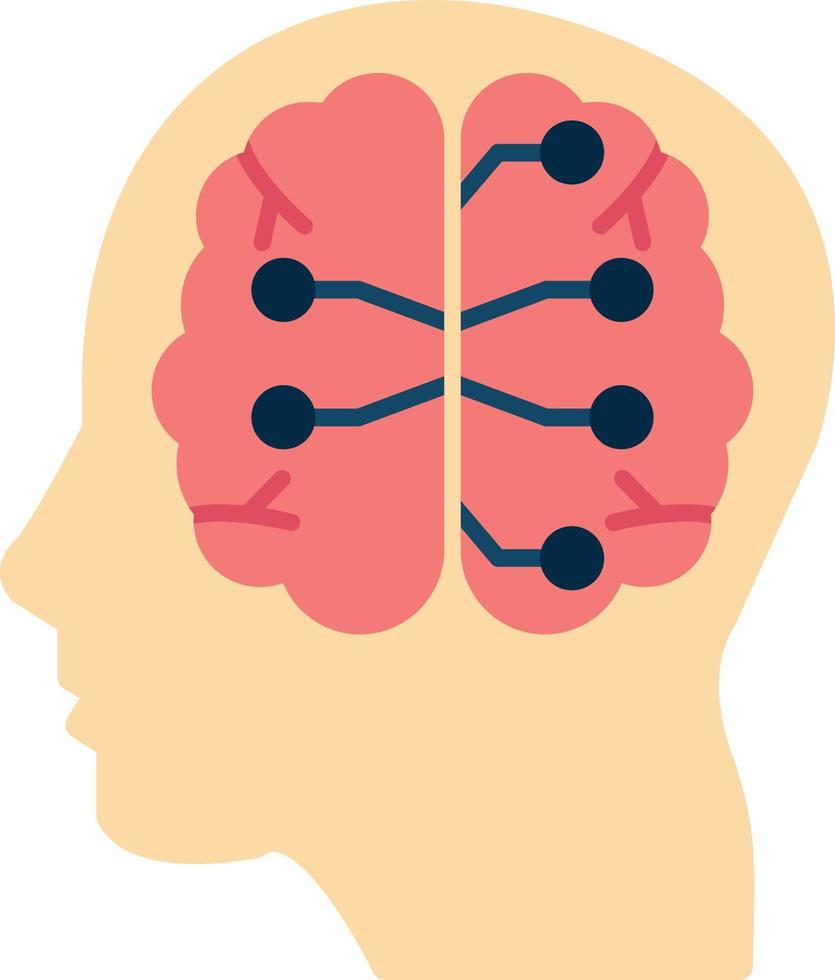 Human Brain Flat Icon vector