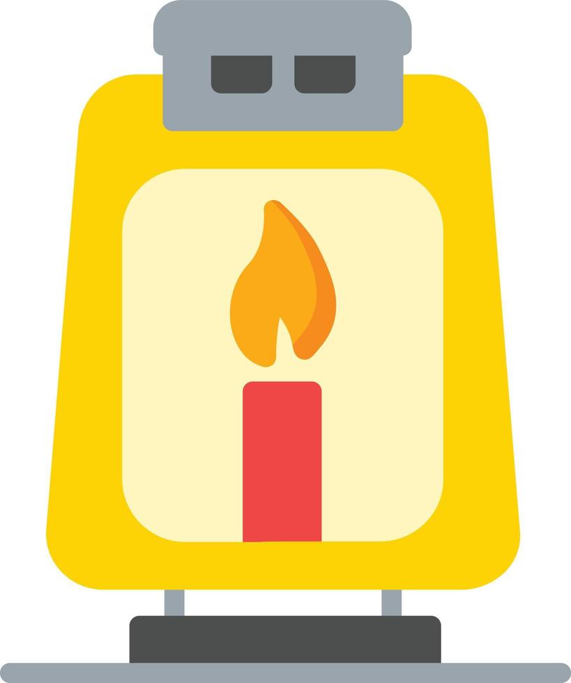 Oil Lamp Flat Icon vector
