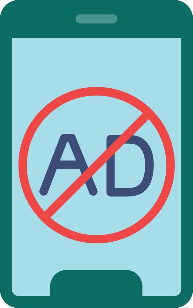 Ad Blocker Flat Icon vector