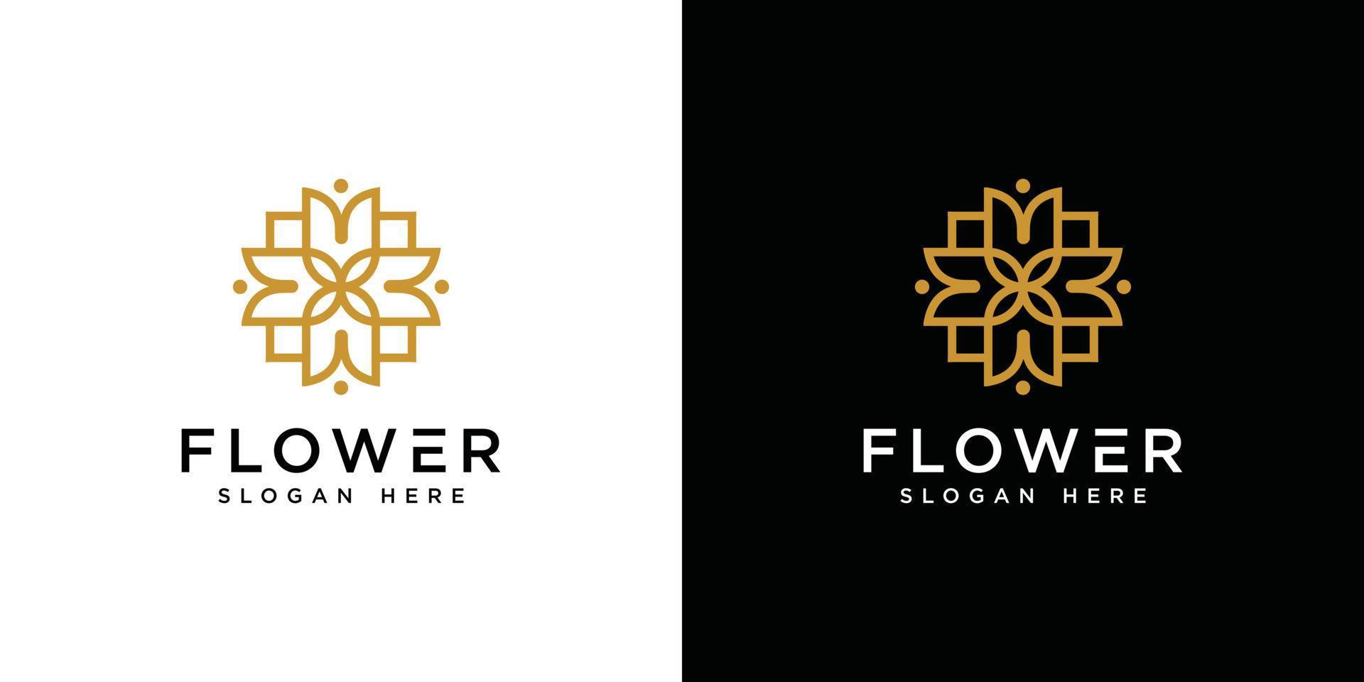 flower nature logo design template vector