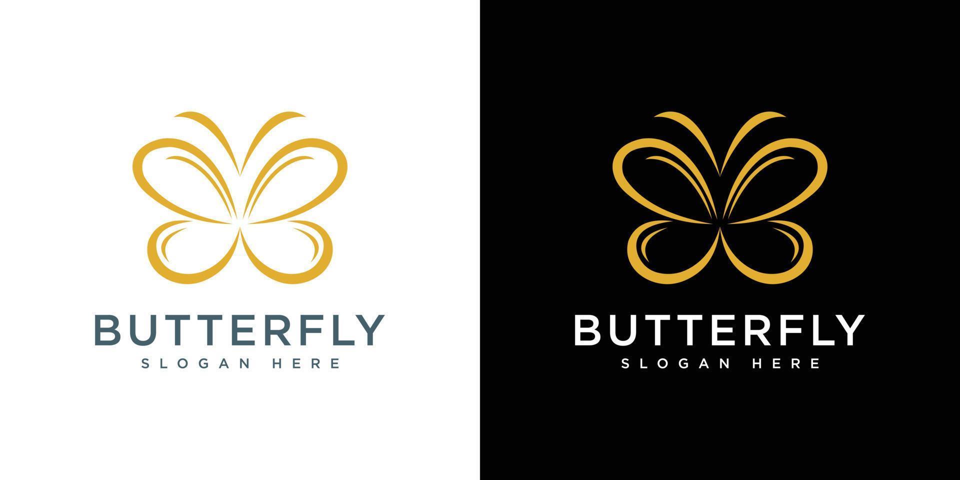 butterfly animal logo design vector