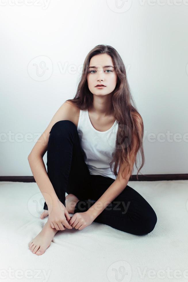 Young beautiful woman modeling photo