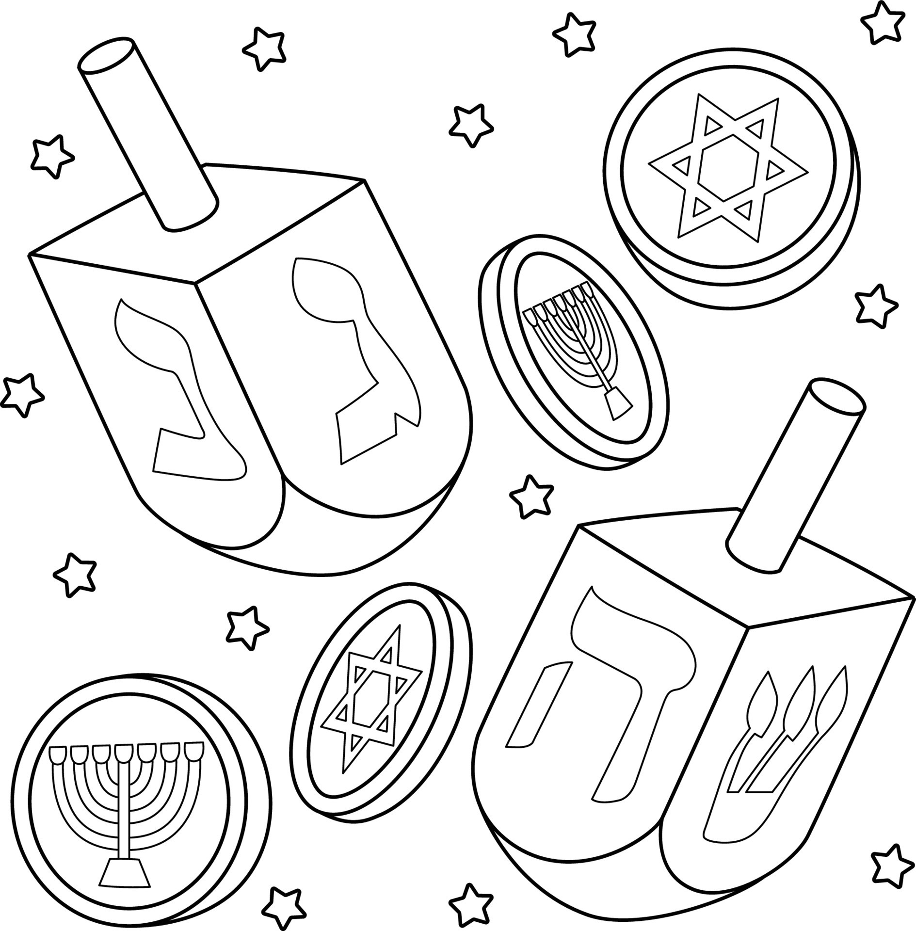Hanukkah Coloring Pages